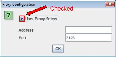 A checked box in the User Proxy Server